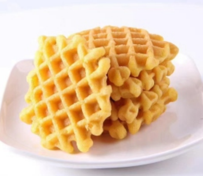 Square lattice pancakes made with engraved baking plates