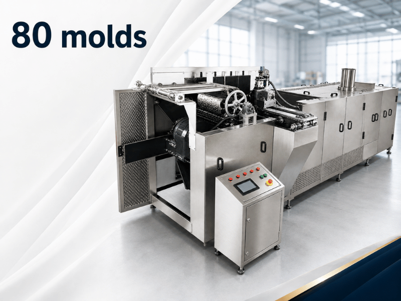 80 molds soft waffle production line configuration
