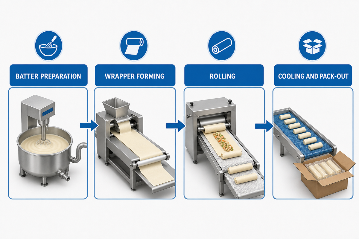 From batter and wrapper to rolled product: the process flow — UD Company