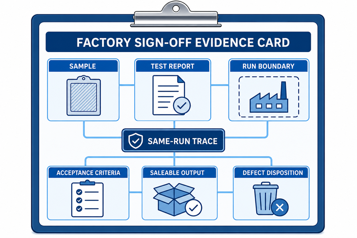 Use the Factory Sign-Off Evidence Card before comparing rates — UDTECH (UD Company)