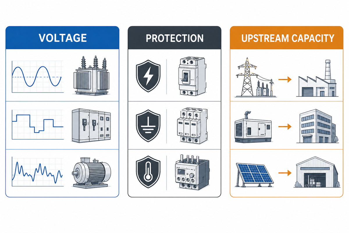 Check Voltage, Phase, Breaker, and Upstream Capacity — UDTECH