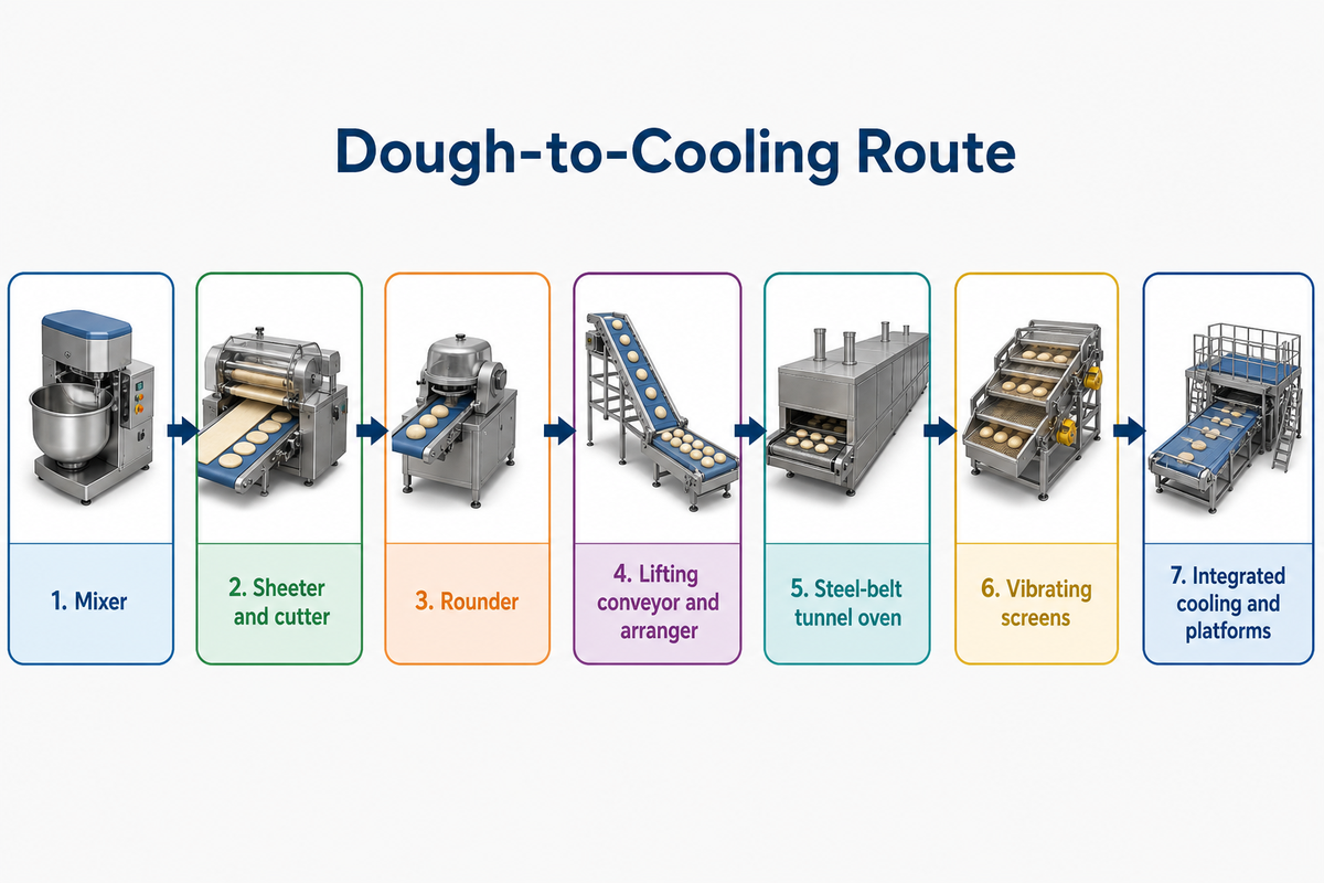 Seven-stage YT-XMT800 route from mixing and sheeting through electric tunnel baking, screening and cooling