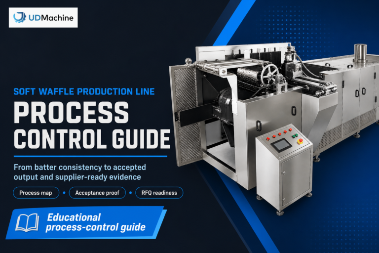 UDTECH soft waffle production line anchors a process-control and acceptance guide.