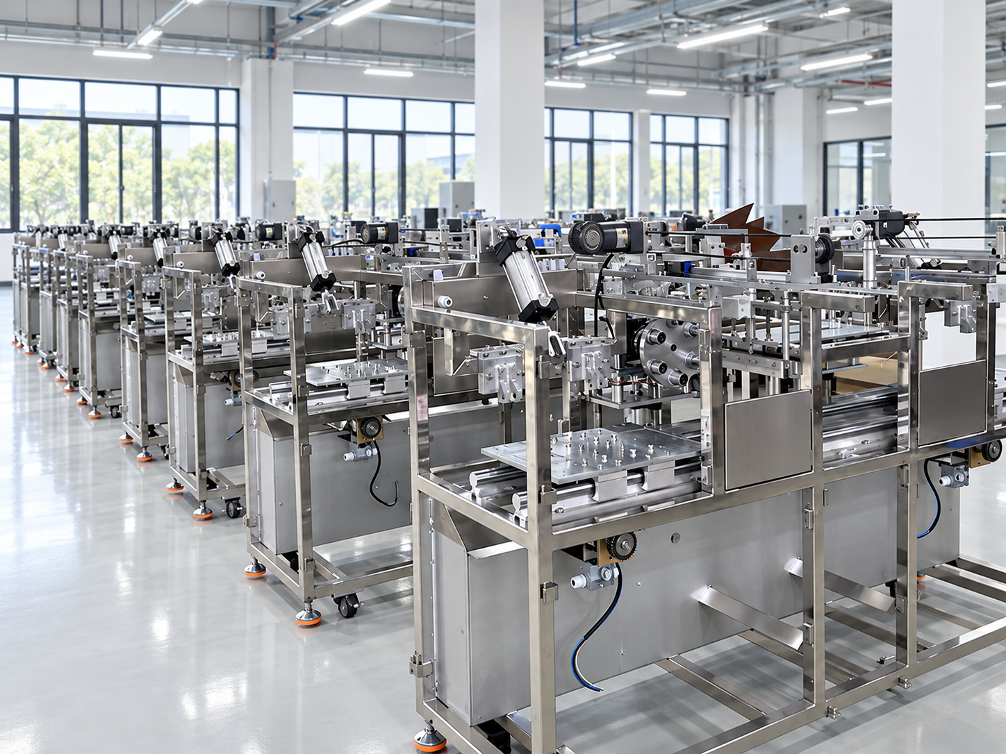 Food automation equipment during workshop assembly