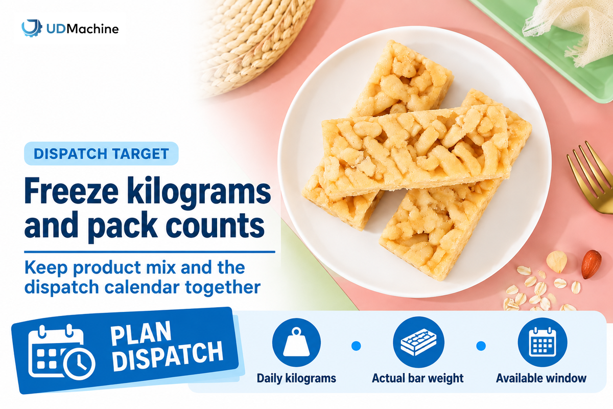 Plan sachima dispatch in both accepted kilograms and individual packs; illustrative planning method.